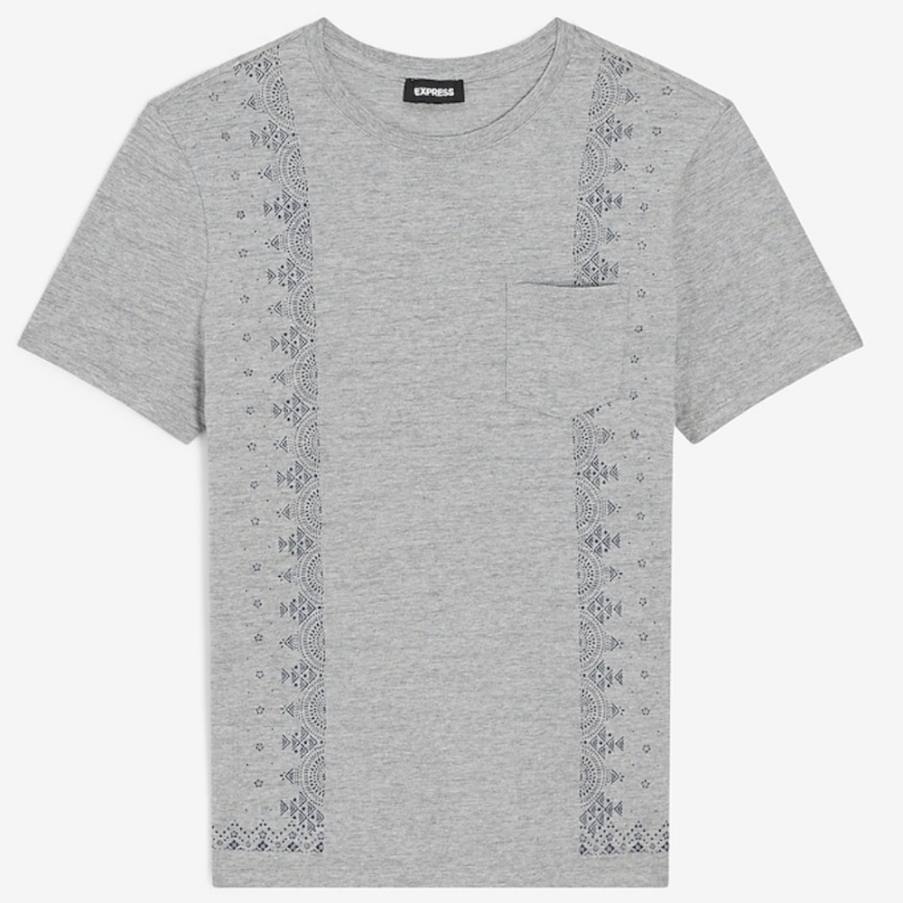 NEW!!! Gray Bandana Border Graphic T-Shirt